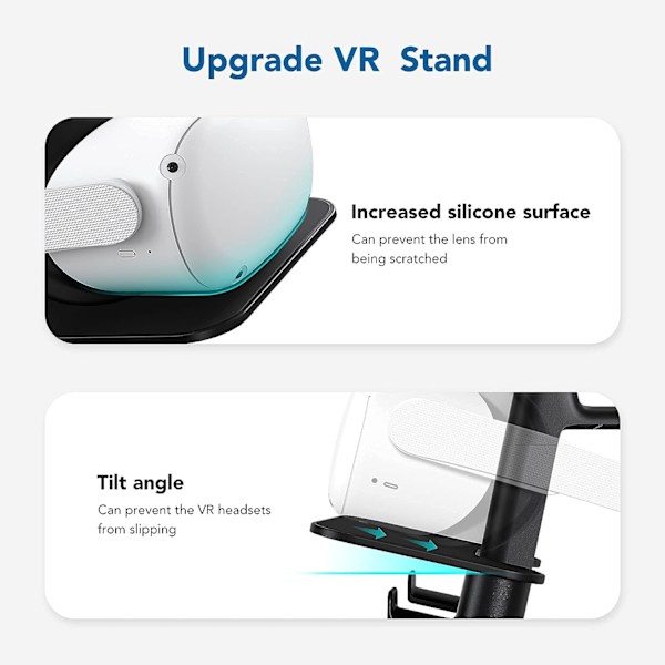 VR-displaystativ til Oculus Quest/Quest2/Rift S/HTC Oculus black
