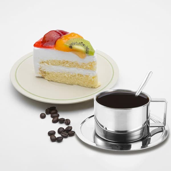 1 sæt 6,8oz rustfrit stål kaffekopper espressokopper sæt, dobbelt