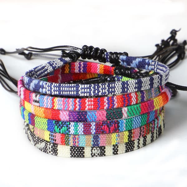 2x Surfer armbånd sett, boho hippie, håndlaget