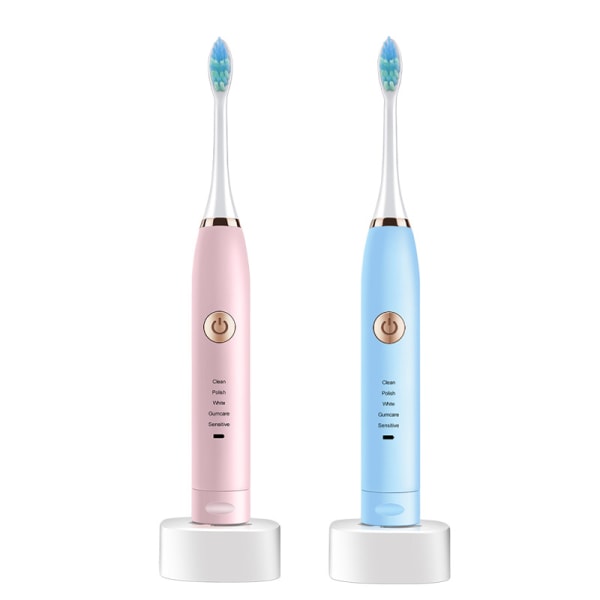 Uppladdningsbar elektrisk tandborste par två Rosa Vita Helt Ch