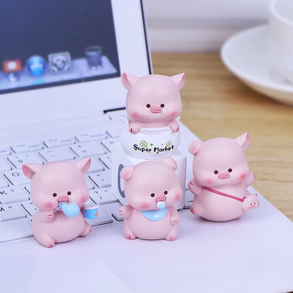 4 st grisbilsdekorationer, bilens centrala kontrolltank interiör