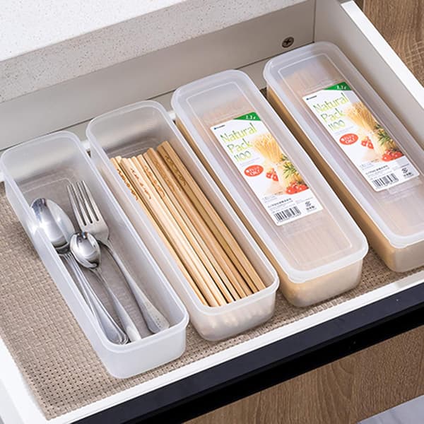 4-pack köksförvaring för spaghetti och pasta - Nudelbox med lock