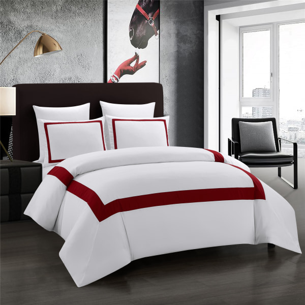 Duvet Cover with Pillowcase Hotel Bedding Set with Microfiber Zi