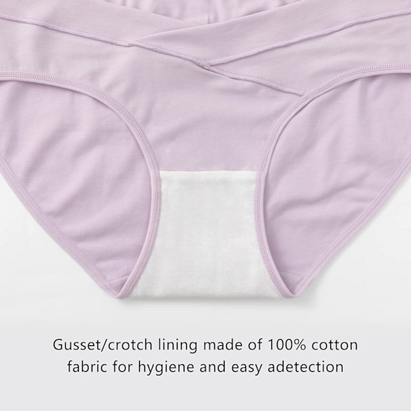 Multi-farvede lavtaljede V-formede bomuldsundertøj til gravide 3PCS L