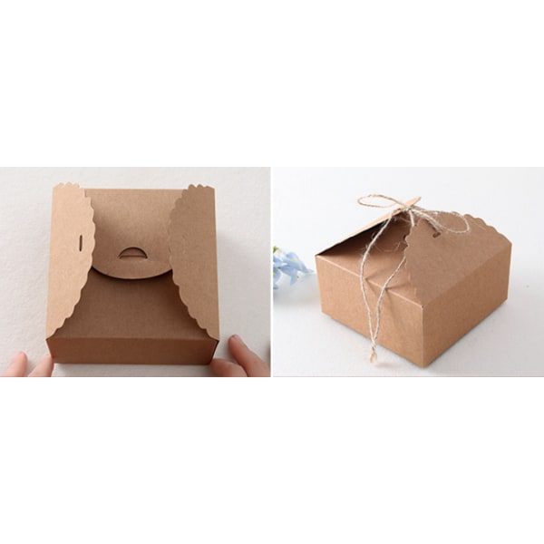 Svart presentask i kraftpapper (10-pack) - 12 x 12 x 5 cm