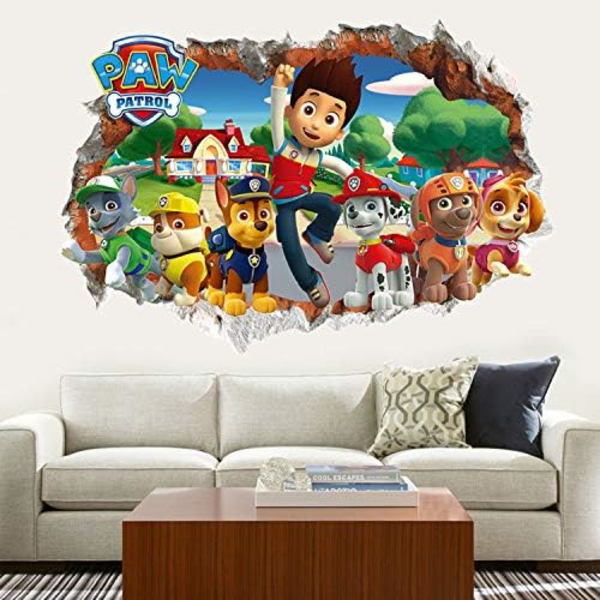 Paw Patrol 3D veggklistremerke Gutter Jenter Rom Paw Patrol 3D ødelagt