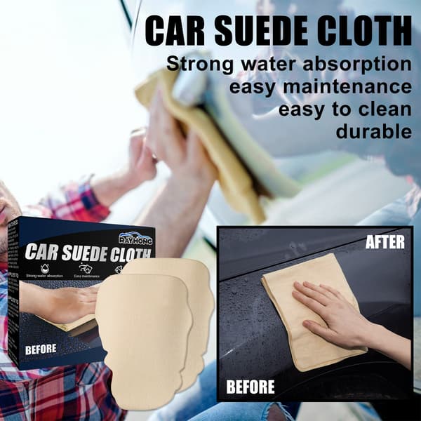 Suededuk för bil, 2-pack torkduk för biltvätt