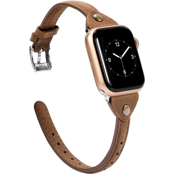 Scrub Mørkebrun Læder Kompatibel med Apple Watch 42mm/44mm/4