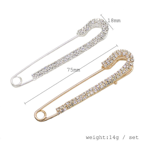 1 set med 6 stycken tröjklämma dubbelhuvud pärla brosch set cros
