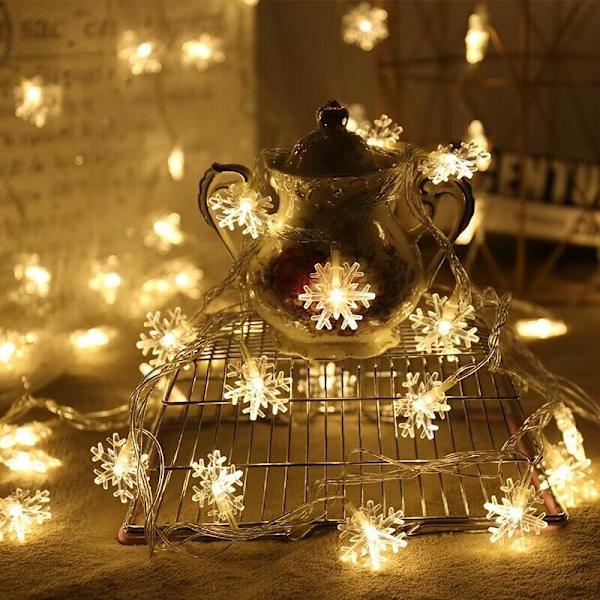 2M-10 Lampe Julepynt LED Juletræspynt Lys Julemand Snemand Lysstreng (Batteridrevet)