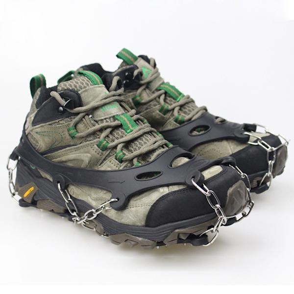 Crampons piggsko og mønster for snø og is, festes til sko/støvler