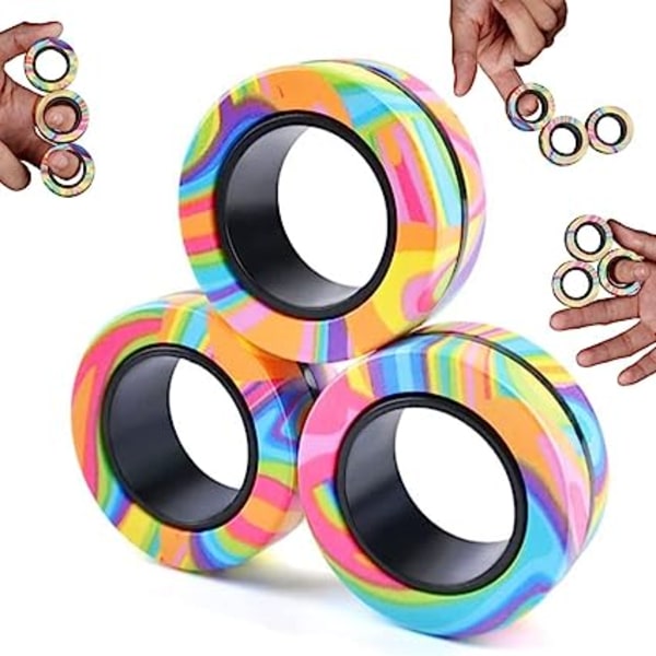 Magnetiska ringar leksak, vuxna magneter ring leksaker för ångestlindring