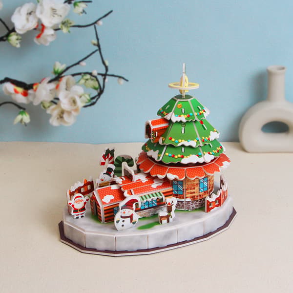 Julpapper 3d tredimensionellt pussel barn kindergarten