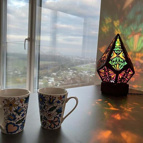 Diamantlys hul bohemsk blendende lys