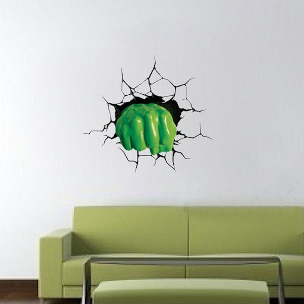 Hulk-seinäkoristeet Koti sisustus - Hulk Fist Avengers Smash Wall Ar