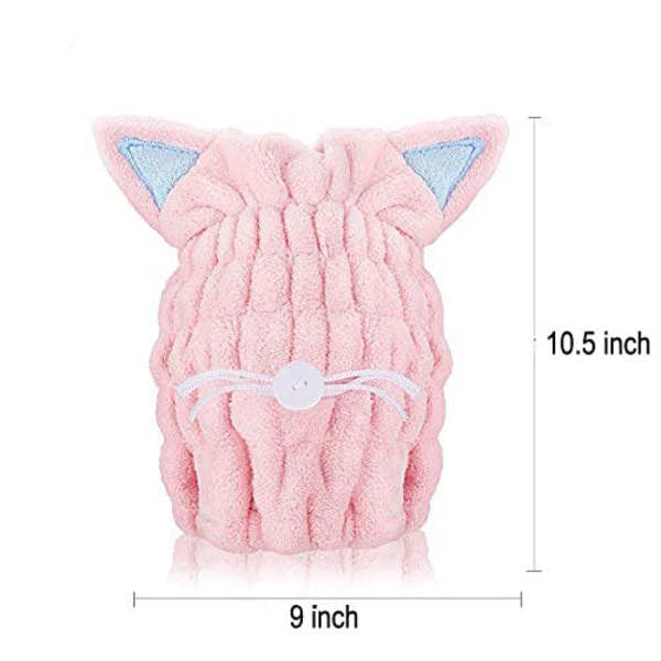 2-pack hårtorkningsmössa, mikrofiber badhanddukshatt för spa-dusch