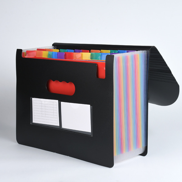 24 Grids Rainbow Organ Bag A4 Paper File Folder Expandable Stora