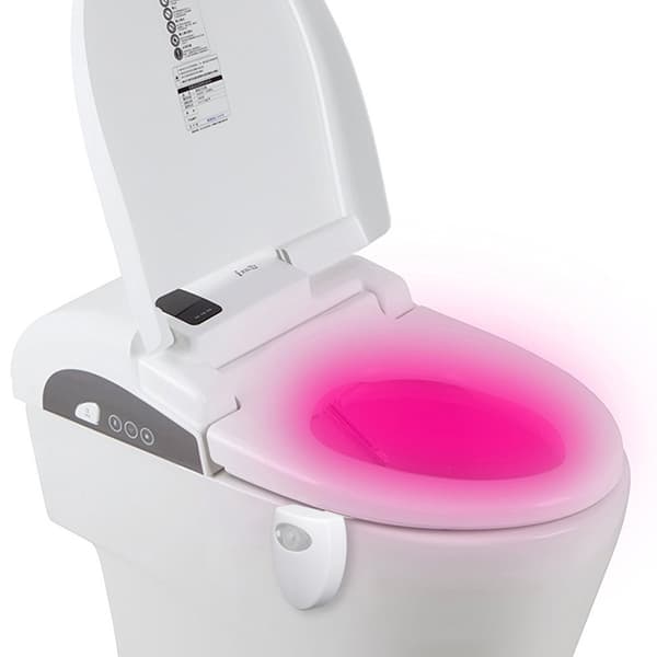 2 stk. toalettlampe nattlys LED bevegelsessensorbelysning plast