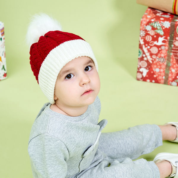 Baby Julehat Strik, Jule Baby Strikhat til Børn: