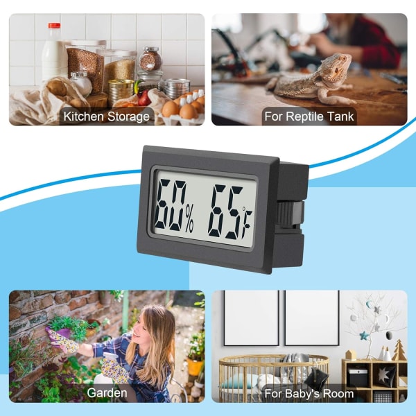 Reptiltermometer 4-pakke Mini Hygrometer Termometer
