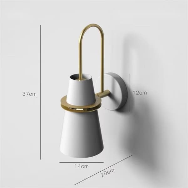 Sovrum vardagsrum guld hörn vägglampa - vit