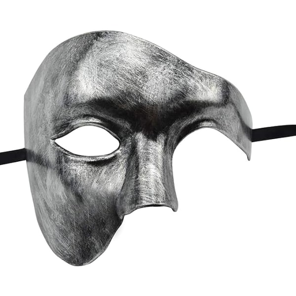 Herremaske Phantom of the Opera Masquerade Maske Halvmaske (Sort