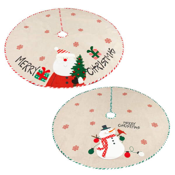 1 st diameter 108 cm jul dekorativa linne broderade träd