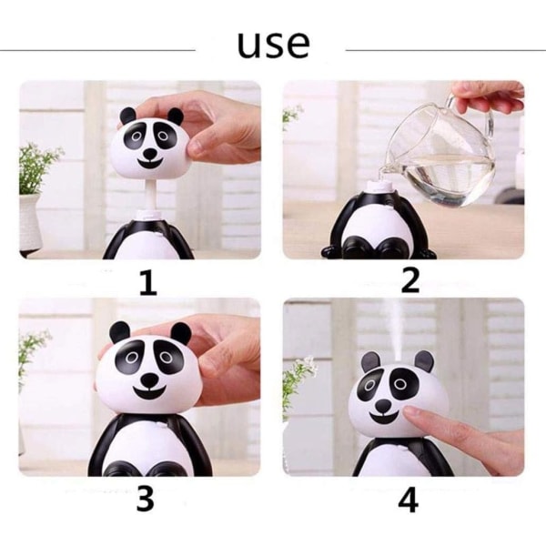 Härlig Panda Shape luftfuktare, luftspridare, renare, spray, wi