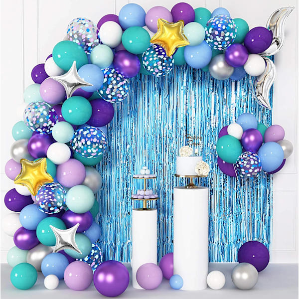 Sjöjungfru Ballong Garland Kit Sjöjungfru Fest Dekorationer, 12''10''5