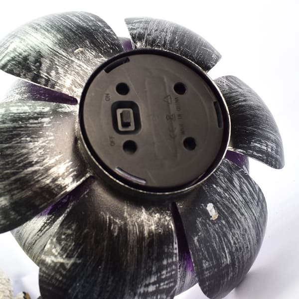 Solcellelampe, Ø 27 cm, Højde 11 cm, metal, Sølv/Blå