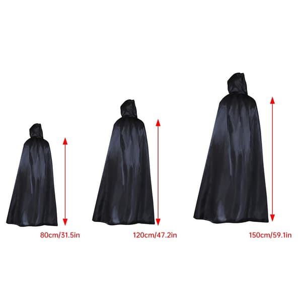 Barn Halloween Kappe Poncho Julekostume - Sort