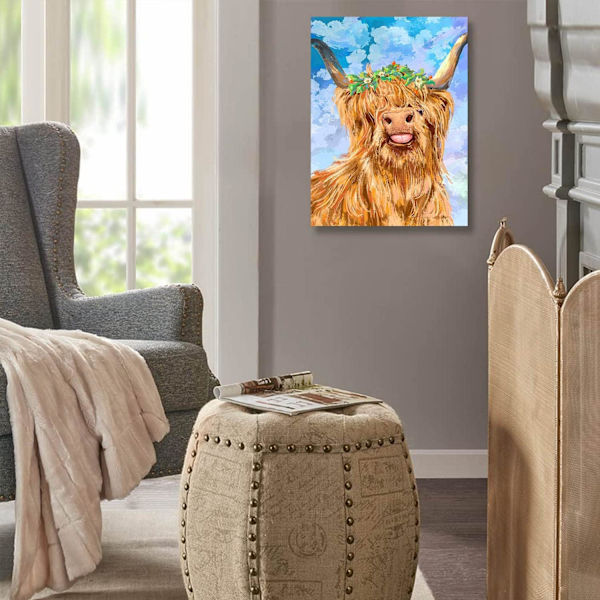 Rund Highland Cow Rund Diamantstygn Nybörjar Målning, 5D DIY
