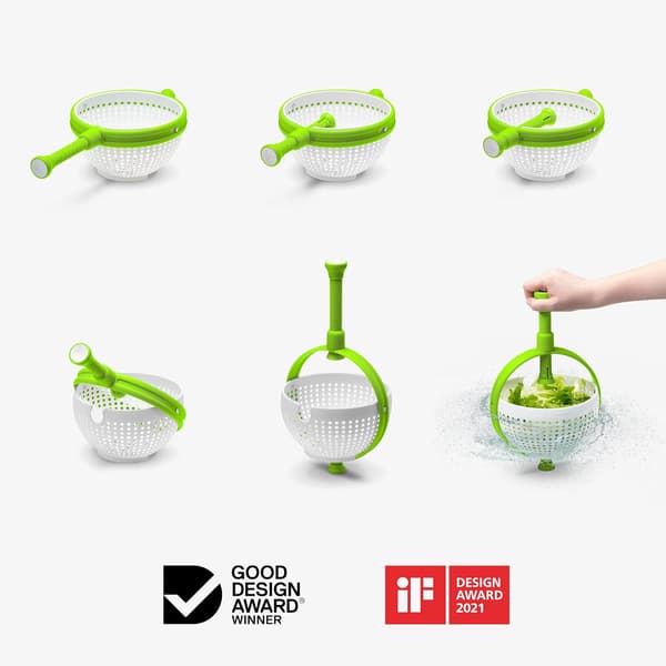 Enkel å bruke salatspinner - Non-Scratch Nylon roterende sil