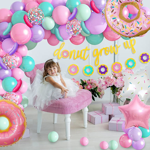 81 stk. Donut fødselsdagsfest dekorationer, Donut ballon guirlande K