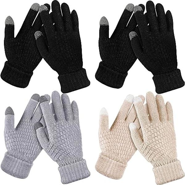 4 par dam vinter touch screen handskar. Varma stickade handskar