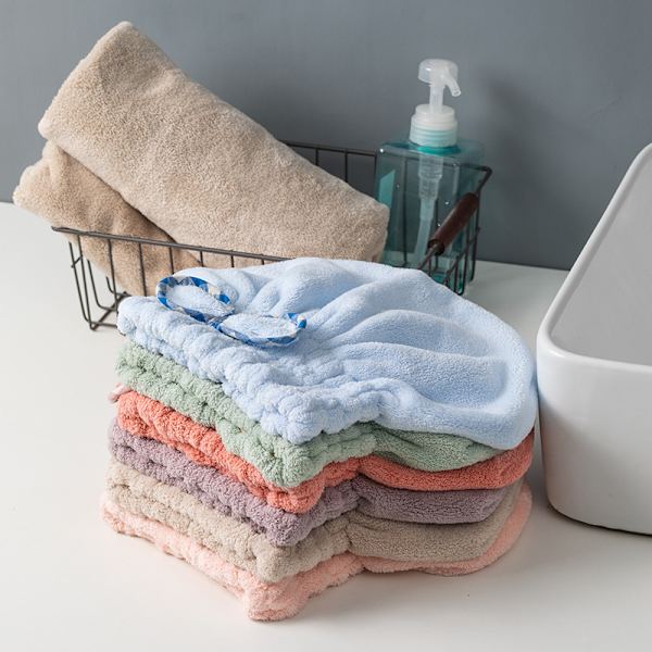 3 stk korallfleece tørkehårhåndkle, tørkehårhette, absorberende d