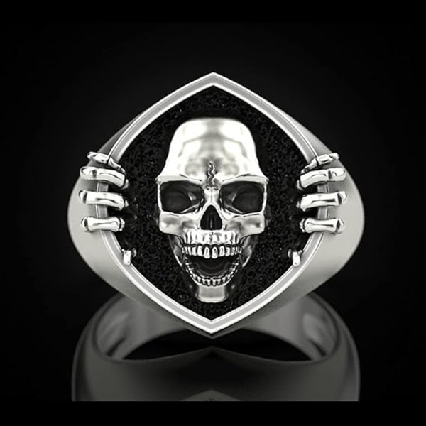 Skull Rings for Men Gothic Smycken Punk Heart Rings för par