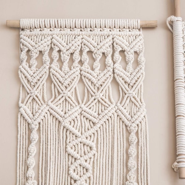 Macrame seinävaate boho koti chic boheemi geo kudottu taide boho