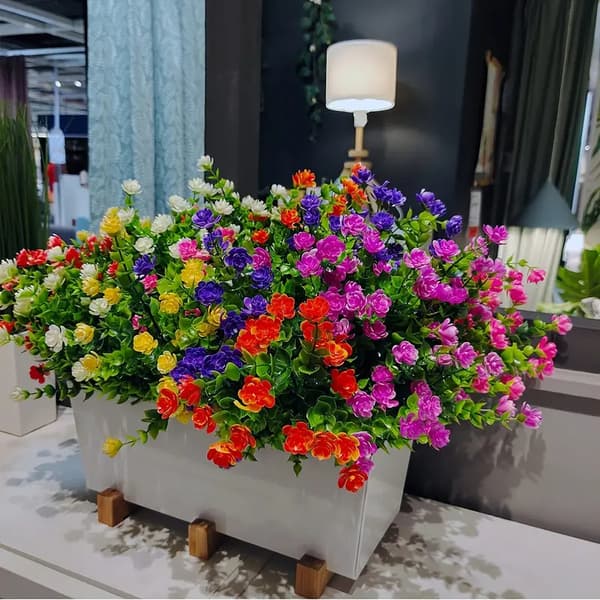 12 st Kvistar Simulerade Utomhusväxter Konstgjorda Blommor - Vita
