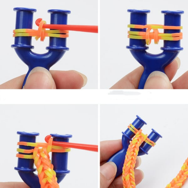 Regnbåge elastisk färg hand stickning enhet DIY pussel barn t