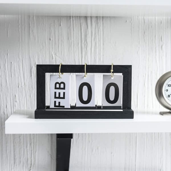 Trä evighetskalender skrivbordsdekoration för kontor
