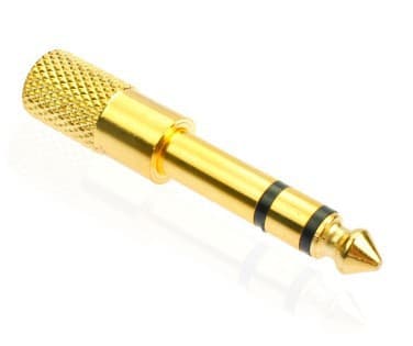 4 stk 24K gullbelagt ren kobber Jack 6,35 til 3,5 adapter Stor Ja