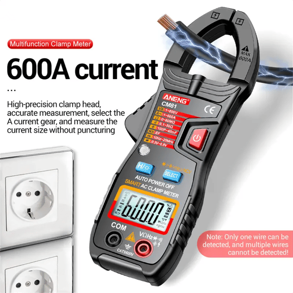 6000 gånger digital klämma meter DC/AC ström och spänning testare black