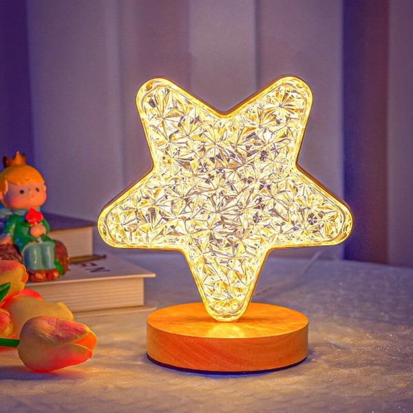 Crystal table lamp mood light bedroom night gift star decoration