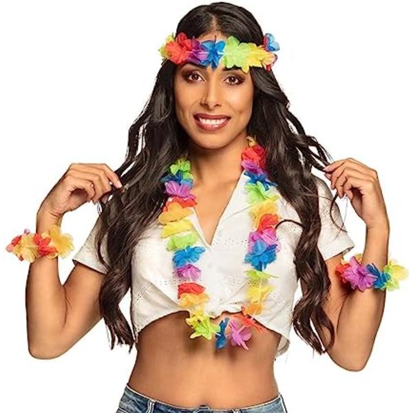 4-delad set Rainbow Hawaii set för strandfest, trädgårdsfest