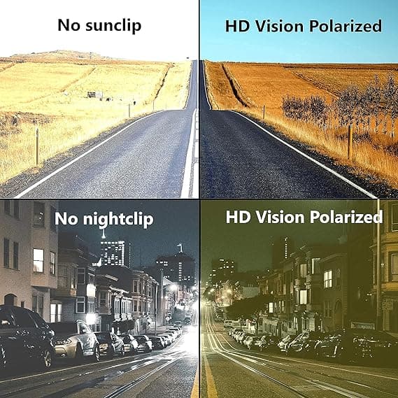 Sett med 2, polariserte solbriller, flip-up og ultralette, over-gl