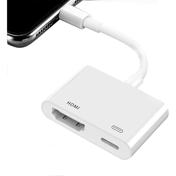 Lightning til HDMI-adapter til iPhone iPad iPod, 1080P Digital AV