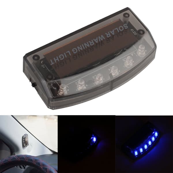 Bilsolcellsdriven LED falsk larm blinkande stöldskyddssäkerhet