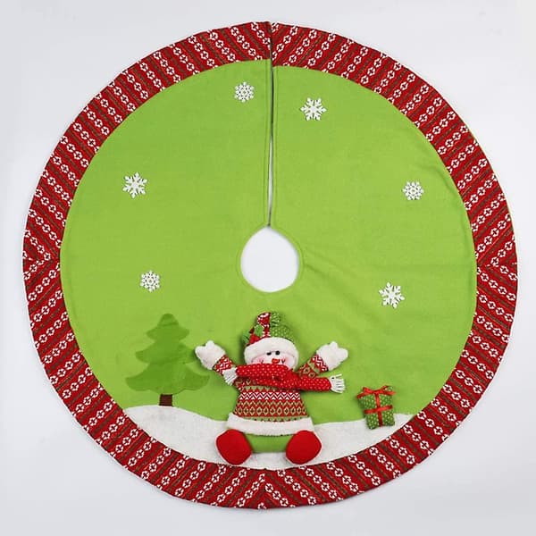 Julgrans kjol basöverdrag förkläde omslag - Tomte och snögubbe D