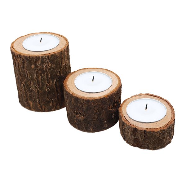 10 stk. personlige træ-tealight-holdere til bryllupscenterp